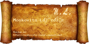 Moskovits Lázár névjegykártya